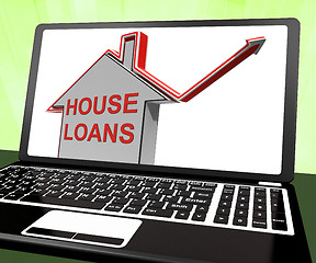 Image showing House Loans Home Laptop Means Borrowing And Mortgage