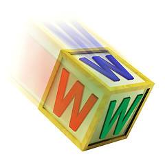 Image showing WWW Wooden Block Shows Internet Online And Webpage