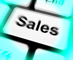 Image showing Sales Keyboard Shows Promotions And Deals