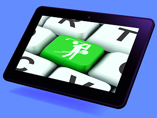 Image showing Golf Key Tablet Means Golfer Club Or Golfing