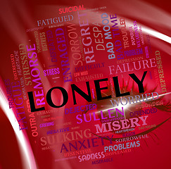 Image showing Lonely Word Shows Abandoned Outcast And Rejected