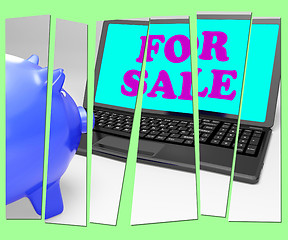 Image showing For Sale Piggy Bank Means Advertising Products To Buyers