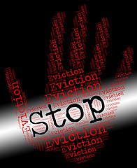 Image showing Stop Eviction Shows Warning Sign And Banish