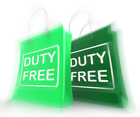 Image showing Duty Free Shopping Bag Represents Tax Exempt Discounts