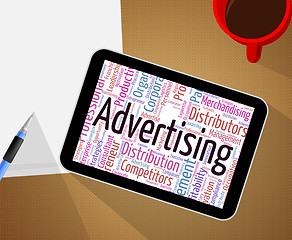 Image showing Advertising Word Shows Advertisements Promotional And Ads