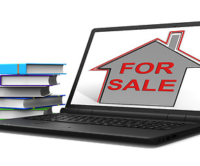 Image showing For Sale House Laptop Means Selling Real Estate