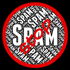 Image showing Stop Spam Means E Mail And Caution