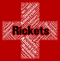 Image showing Rickets Word Represents Defective Mineralization And Afflictions