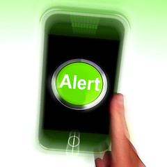 Image showing Alert Mobile Shows Alerting Notification Or Reminder