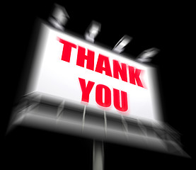 Image showing Thank You Sign Displays Message of Appreciation and Gratefulness