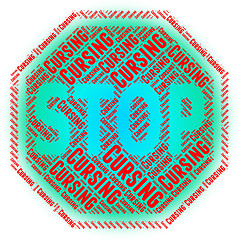 Image showing Stop Cursing Means Warning Sign And Control