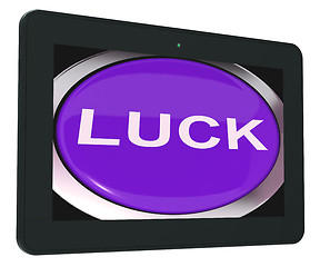 Image showing  Luck Tablet Shows Lucky Good Fortune