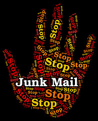 Image showing Stop Junk Mail Means Warning Sign And Danger