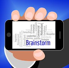 Image showing Brainstorm Word Shows Put Heads Together And Brainstorms