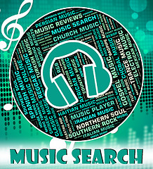 Image showing Music Search Represents Sound Track And Audio