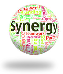 Image showing Synergy Word Indicates Work Together And Collaboration