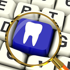 Image showing Tooth Key Magnified Means Dental Appointment Or Teeth