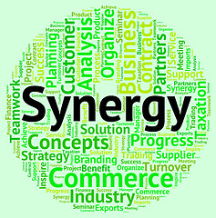 Image showing Synergy Word Indicates Working Together And Cooperation