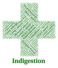 Image showing Indigestion Word Represents Ill Health And Ailment