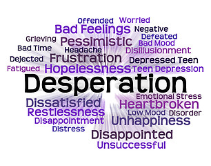 Image showing Desperation Word Shows Text Fraught And Distressed