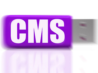 Image showing CMS USB drive Means Content Optimization Or Data Traffic