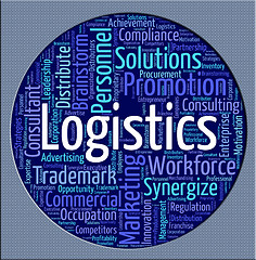 Image showing Logistics Word Shows Strategies Analysis And Logistical