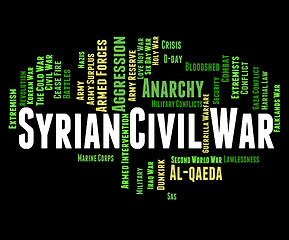 Image showing Syrian Civil War Represents Military Action And Assad