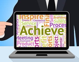 Image showing Achieve Word Means Achieving Improvement And Victory