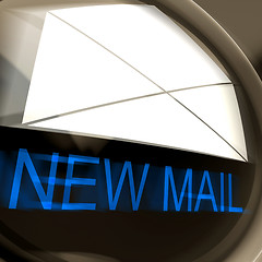 Image showing New Mail Postage Means Unread Email Or Message