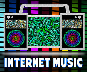 Image showing Internet Music Indicates World Wide Web And Acoustic