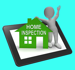 Image showing Home Inspection House Tablet Shows Examine Property Close-Up