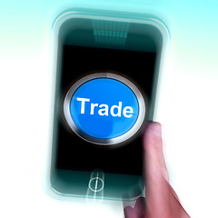 Image showing Trade On Mobile Phone Shows Online Buying And Selling