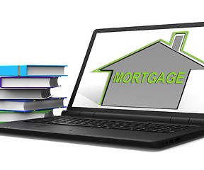 Image showing Mortgage House Tablet Means Repayments On Property Loan