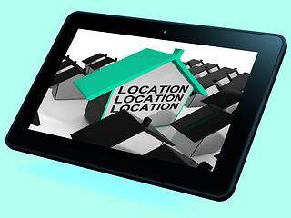 Image showing Location Location Location House Tablet Means Situated Perfectly