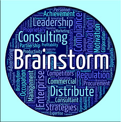 Image showing Brainstorm Word Shows Put Heads Together And Analyze