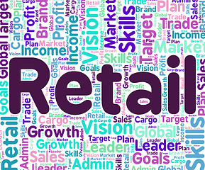 Image showing Retail Word Means Selling Commerce And Sell