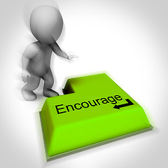 Image showing Encourage Keyboard Shows Inspiring Motivation And Reassurance