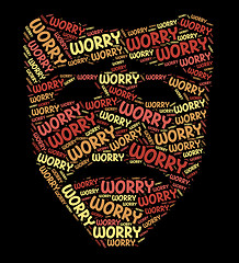 Image showing Worry Word Indicates Ill At Ease And Concern