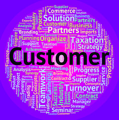 Image showing Customer Word Means Client Buyers And Wordclouds