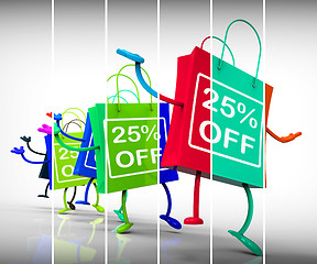 Image showing Twenty-five Percent Off Shopping Bags Show 25 Discounts