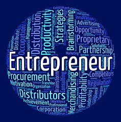 Image showing Entrepreneur Word Means Businessman Dealer And Magnate