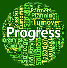 Image showing Progress Word Represents Breakthrough Headway And Betterment