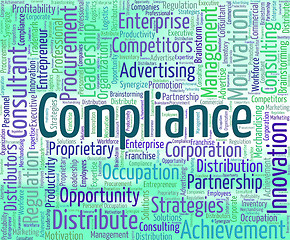 Image showing Compliance Word Represents Agree To And Agreement