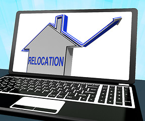 Image showing Relocation House Laptop Means Shifting And Change Of Residency