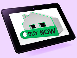 Image showing Buy Now House Tablet Means Express Interest Or Make An Offer