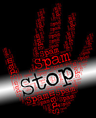 Image showing Stop Spam Means E Mail And Control