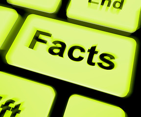 Image showing Facts Keyboard Shows True Information And Data
