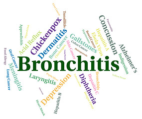 Image showing Bronchitis Word Shows Ill Health And Ailment