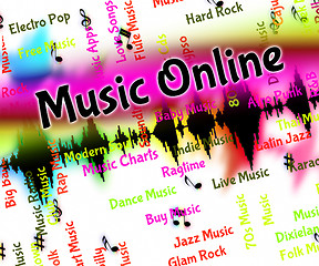 Image showing Music Online Shows World Wide Web And Harmonies