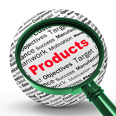 Image showing Products Magnifier Definition Shows Shopping Or Retail Purchases